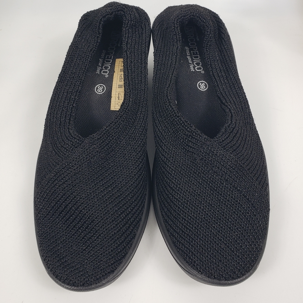 Arcopedio Black Mailu Knit Wedge Ballet Size EU 39 - 8.5